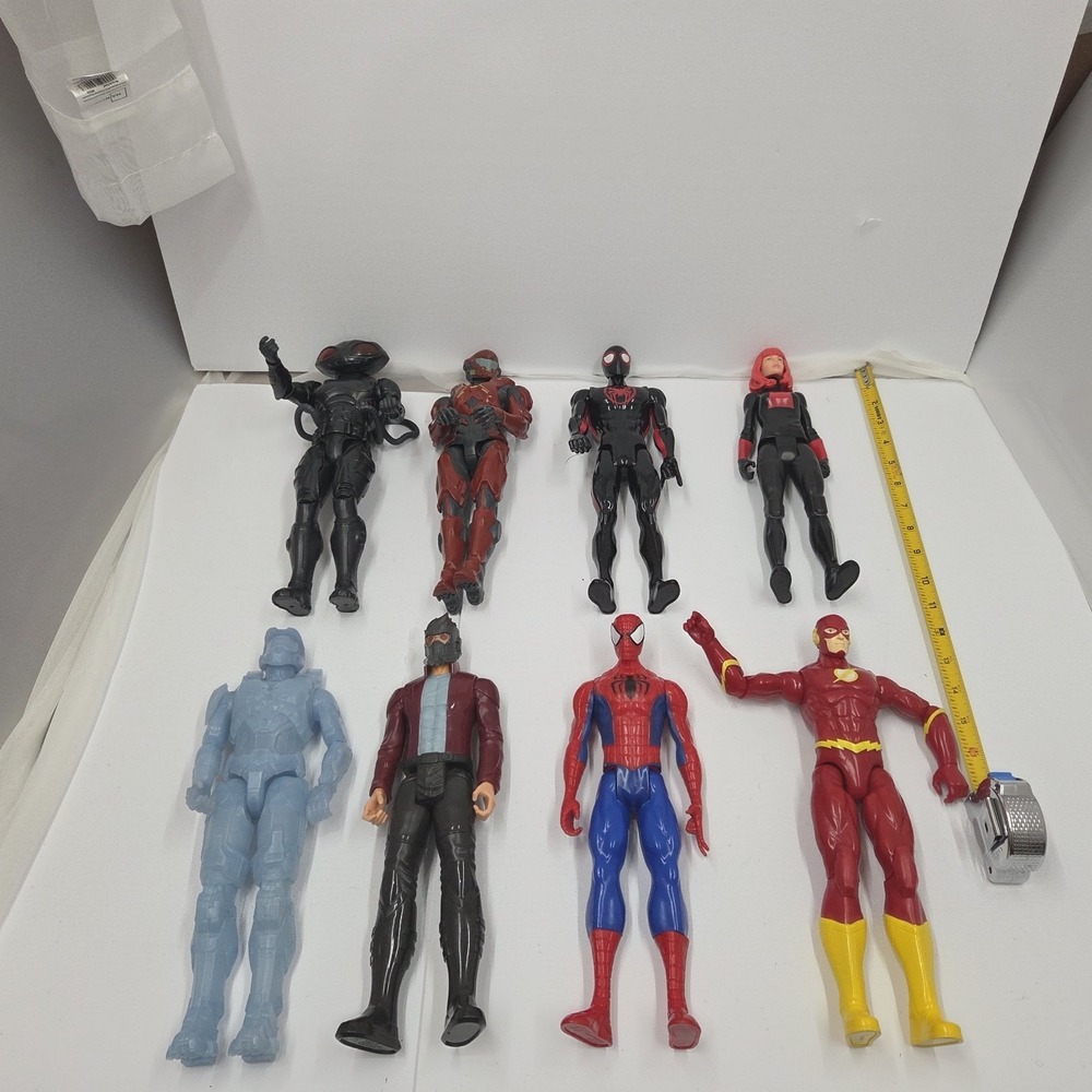 Mixed Superhero Action Figure Lot 12 Inch - Marvel‎ Legends Titan Hero Halo DC